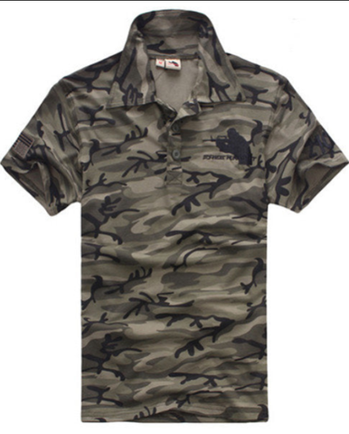 Cotton Polo Short-sleeved T-shirt Outdoor Army Camouflage