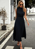 SUMMER SLEEVELESS SOLID COLOR DRESS