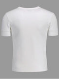 Trendy Crewneck Short Sleeve Henley Mens Top