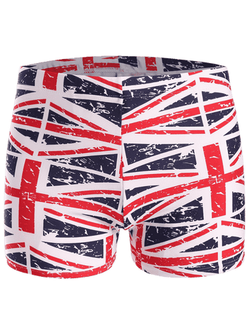 Trendy Distressed Flag Swim Trunks