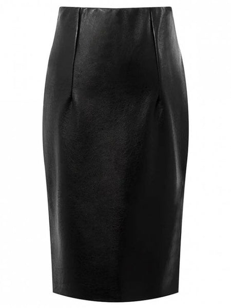 Stunning Faux Leather High Waisted Pencil Skirt