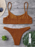 Fashion Smocked Bikini Top and Bottoms