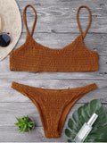 Fashion Smocked Bikini Top and Bottoms