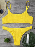 Fashion Smocked Bikini Top and Bottoms