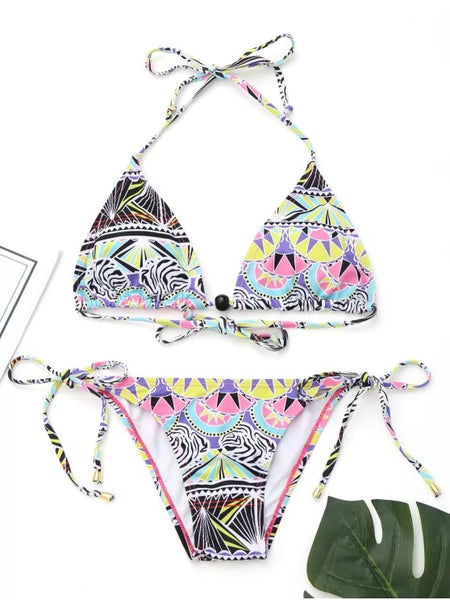 Cute Halter Bikini Top with String Bikini Bottoms