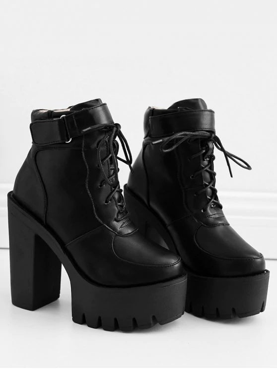 Trendy Chunky Heel Platform Ankle Boots – Ncocon