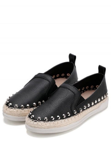 Marvelous Leather Round Toe Loafers Sneakers