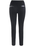 Delicate Leather Panel Skinny Pants