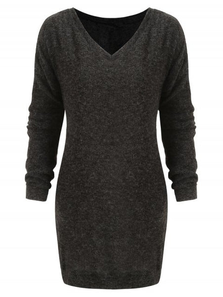 Graceful Drop Shoulder Longline Sweater