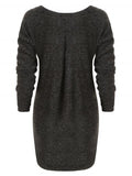 Graceful Drop Shoulder Longline Sweater