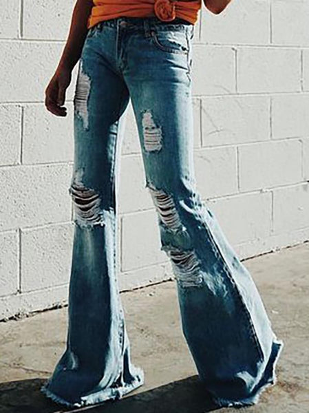 Stunning Denim Flared Bell-bottom