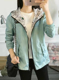 BOMBER BASIC JACKET POCKET ZIPPER HOODED TWO SIDE