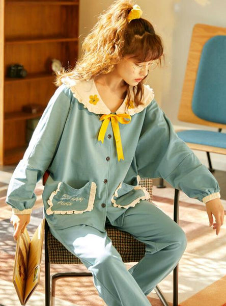 SPRING AND AUTUMN COTTON LONG SLEEVE COTTON SLEEPWEAR