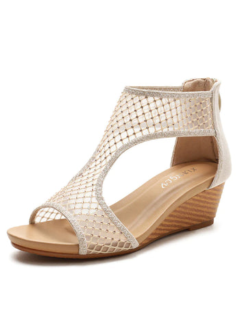 LEISURE NET THICK-SOLED WEDGE SANDALS