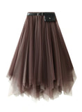 WOMEN IRREGULAR SKIRT WITH BELT