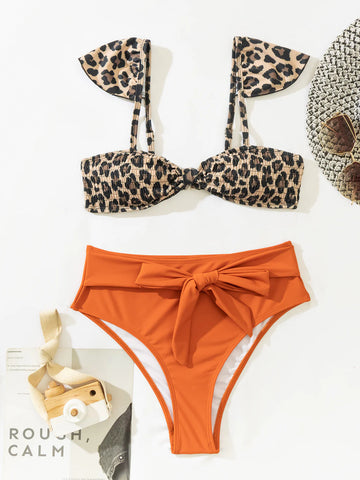 LEOPARD PRINT TWO-PIECE SET BIKINI