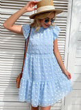 LOOSE FLOUNCE CHIFFON JACQUARD DRESS