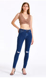 SLIM-FIT ELASTIC PENCIL PANTS JEANS