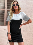 SHORT-SLEEVED STRIPES T-SHIRT DRESS