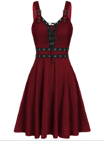 Adorable Lace-up Mini Milkmaid Dress