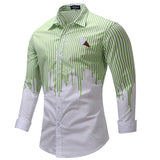 Designer Shirts for Men Stylish Stripes Printing Cotton Slim 