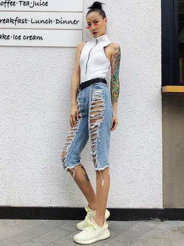 Fashion Shredded Jeans