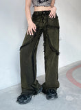 RETRO HIGH WAIST SHEARED EDGES JEANS