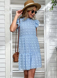 LOOSE FLOUNCE CHIFFON JACQUARD DRESS