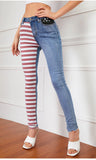 SLIM-FIT STITCHING COLOR MATCHING PENCIL PANTS