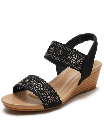 SOFT-SOLED WEDGE GLADIATOR SANDALS