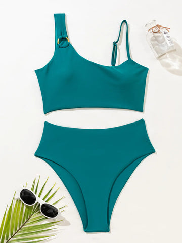 SOLID COLOR HIGH QUALITY SPLIT SWIMSUIT