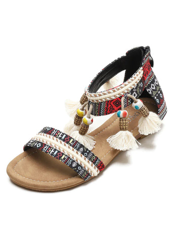 BOHEMIAN WEDGE BEACH SANDALS