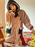 WOMEN'S PAJAMAS THICK CORAL FLEECE ROBE LONG