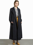 LONG TRENCH COAT TURN-DOWN COLLAR BELTED CASUAL