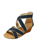 THICK-SOLED WEDGE-HEELED ZIPPER SANDALS