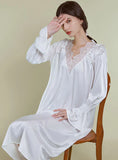 LONG SKIRT LACE DEEP V HOME NIGHTGOWN