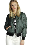 BASIC BOMBER JACKET LONG SLEEVE COAT CASUAL STAND