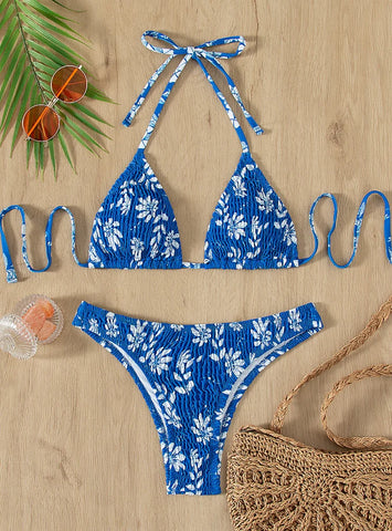 SEXY WOMEN PRINTED PLEATS BIKINI