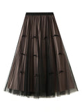 DOUBLE-FACED BOW GAUZE SKIRT