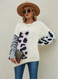 LEOPARD PRINT COLOR MATCHING SWEATER