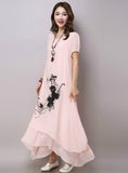 Print Women Casual Loose Long Summer Dress