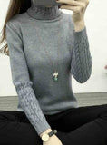 2018 Long Sleeve Knitted High Neck Women Sweaters