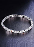 Fashion Puzzle with Multicolor AAA Zircons, Platinum Alloy Bracelet 