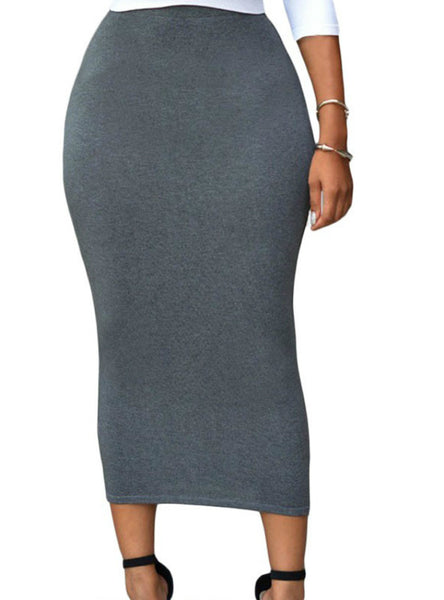 Bodycon Long Skirt Black High Waist Tight Maxi Skirts Ncocon