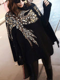 Marvelous Sequined Fashion Black Cape