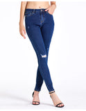 SLIM-FIT ELASTIC PENCIL PANTS JEANS