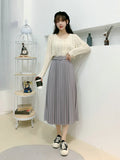 ELASTIC WAIST LONG VERSATILE PLEATED SKIRT