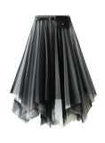 WOMEN IRREGULAR SKIRT WITH BELT