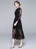 AUTUMN AND WINTER LACE LONG SLEEVE DRESS