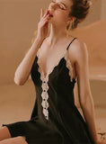 SUSPENDERS COMFORTABLE ICE SILK NIGHTGOWN